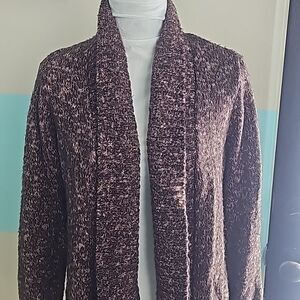 Croft & Barrow brown marbled long sleeve cardigan size med